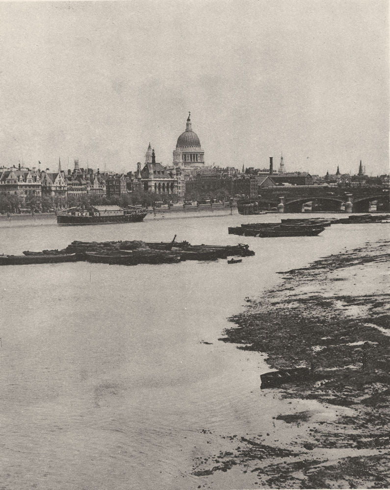 LONDON. Embankment and Blackfriars from the south end of Waterloo Bridge 1926